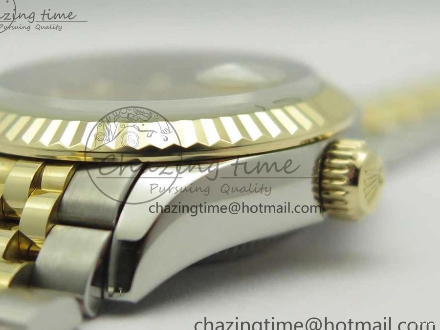 MiroTime 0311 Supportive DateJust 28mm Wrapped SS YG Best Edition Gold Dial Crystal Markers on Wrapped SS YG Bracelet ETA 3344